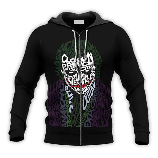 The Clown Prince Of Crime Why So Serious Zip Hoodie