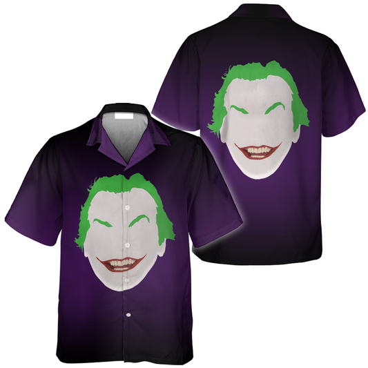 Joker Happy Face Purple Hawaiian Shirt