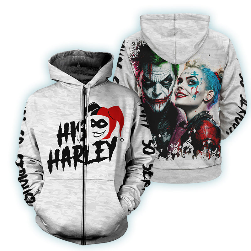 Her Joker His Harley Zip Hoodie