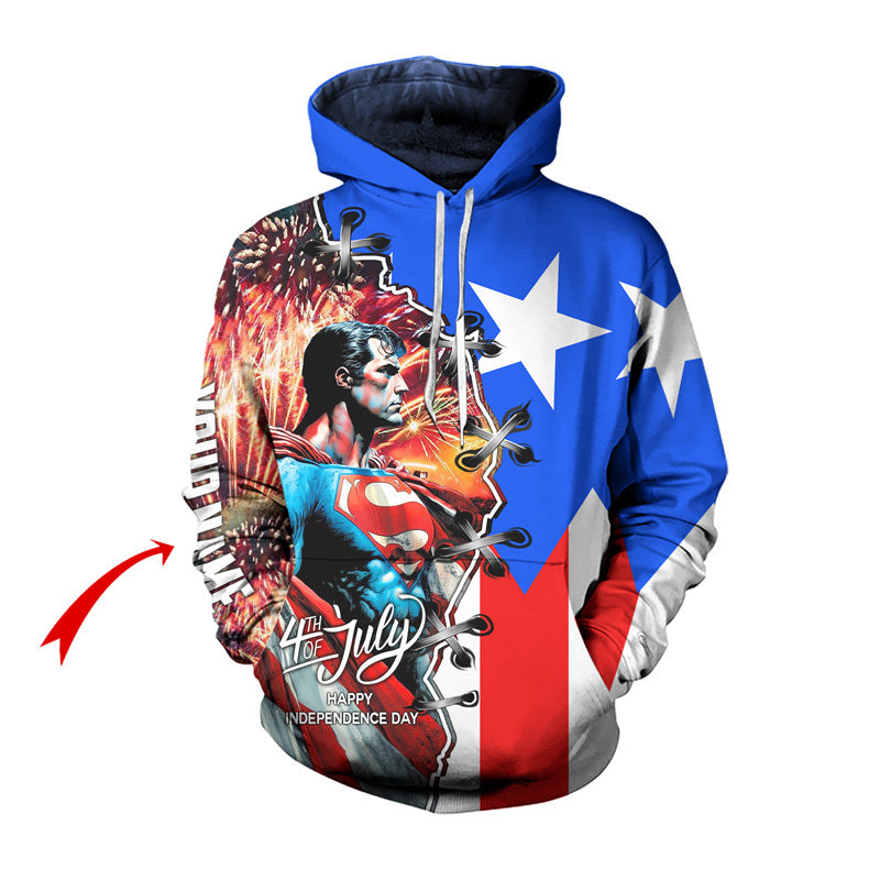 Personalized Superman Fourth Of July Hoodie 