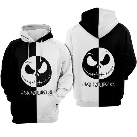 Jack Skellington Black White Hoodie