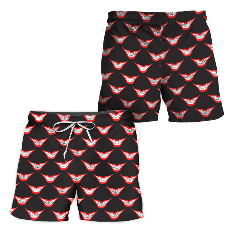 Joker Red Smile Beach Shorts