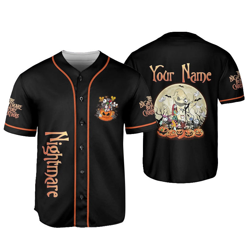 Personalized Nightmare Jack & Sally Baseball Jersey