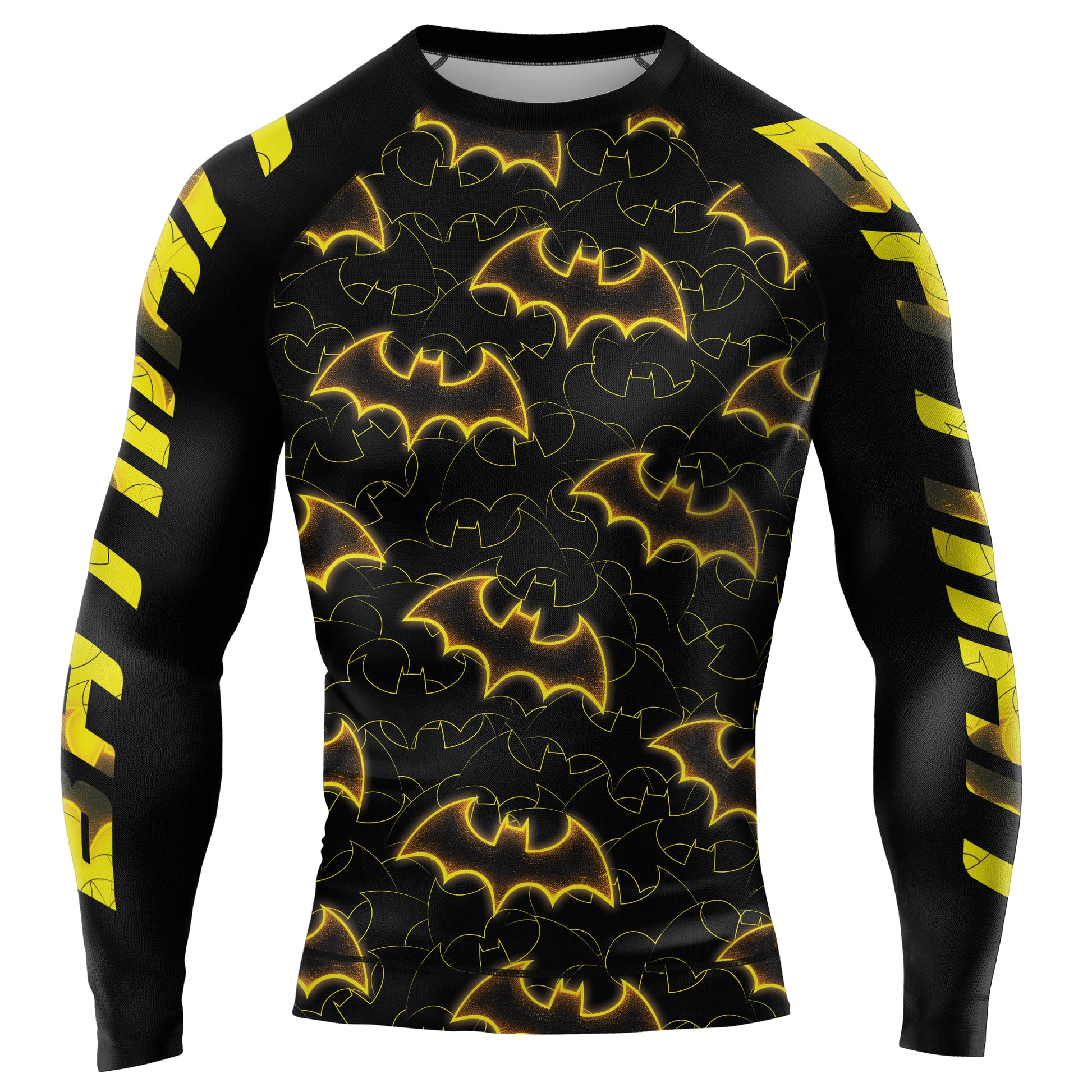 Golden Shadow Bat Men's Long Sleeve Rash Guard