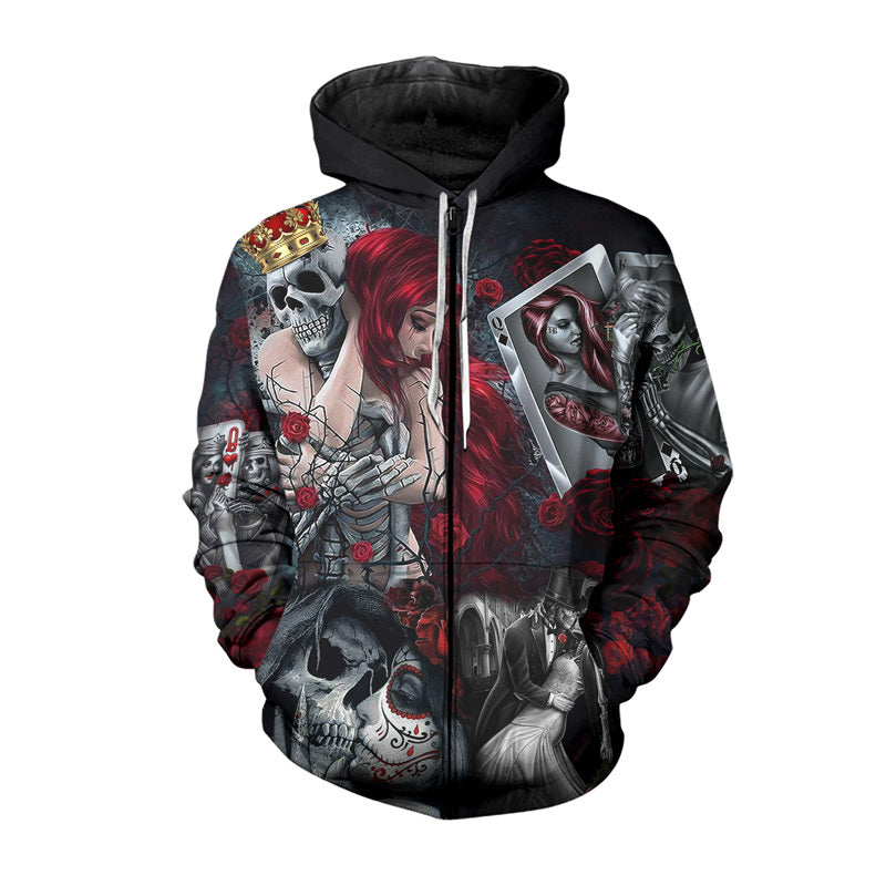 Jack Skellington & Sally Skull Zip Hoodie