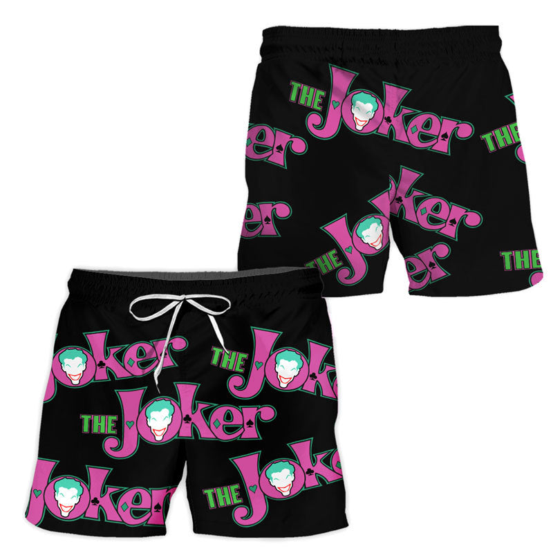 The Joker Poker Black Pink Beach Shorts