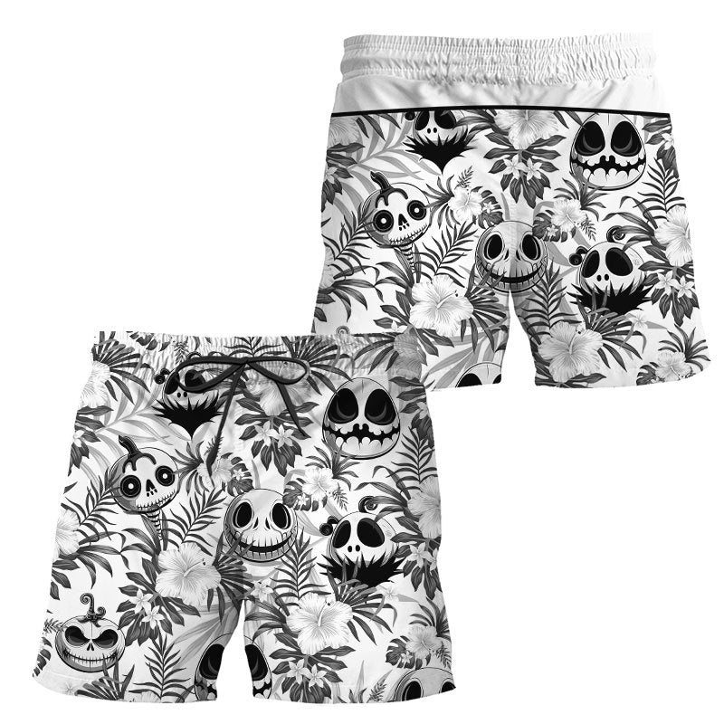 Flower Tropical Jack Skellington Hawaii Shorts