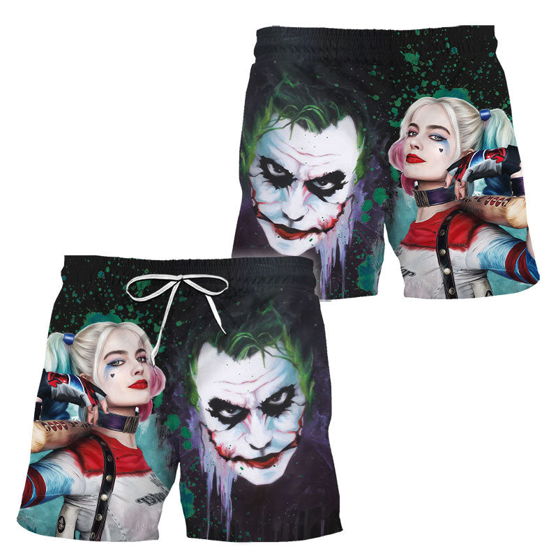 The Joker & Harley Quinn Beach Shorts
