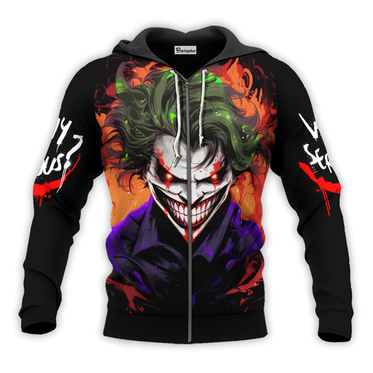 Joker Happy Halloween Why So Serious Zip Hoodie