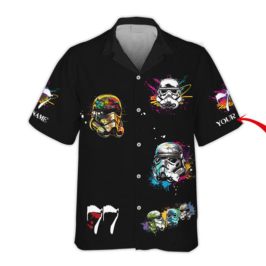 Personalized Stormtrooper Helmet Colorful Hawaiian Shirt