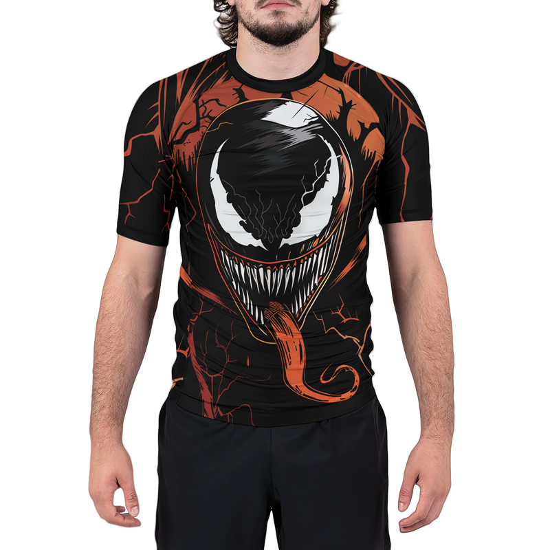 Venom's Rage Men's Short Sleeve Rash Guard | Marvel Venom Rash Guard