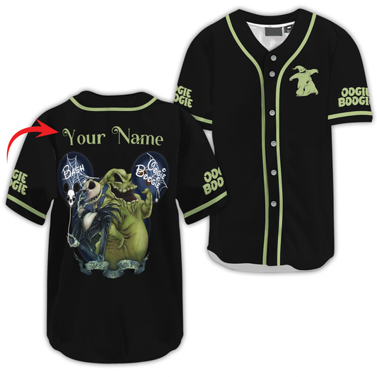 Personalized Jack Skellington And Oogie Boogie Baseball Jersey