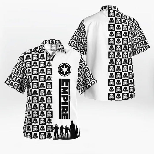 The Empire Pattern Black White Hawaiian Shirt