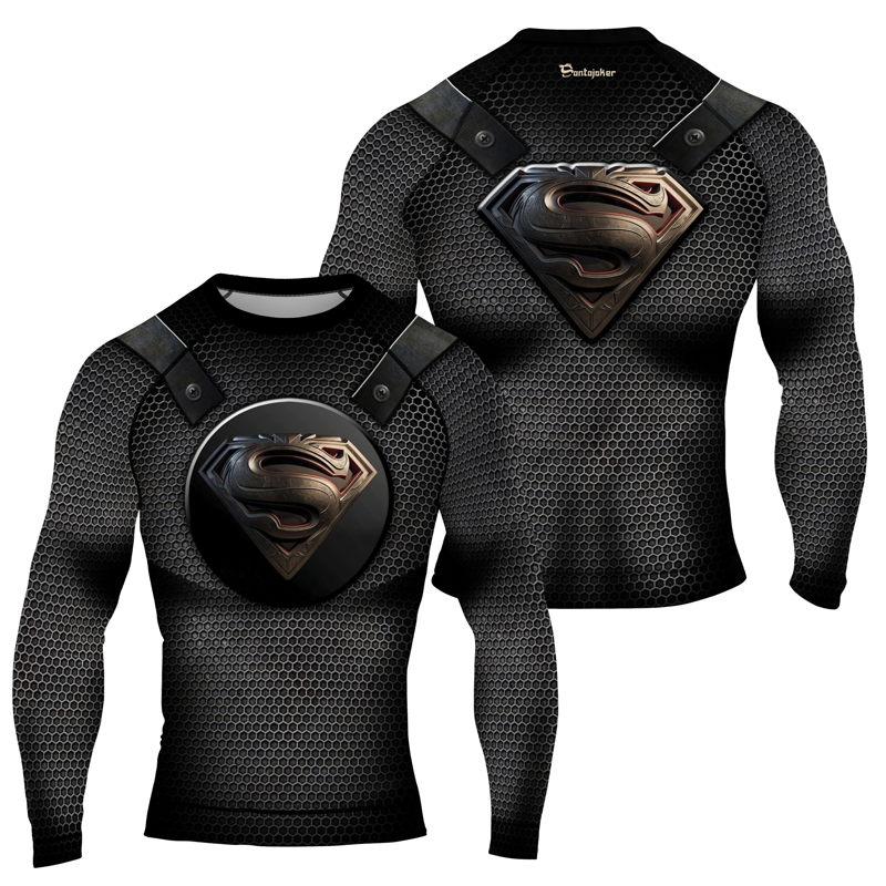 Superman Emblem Shield Men's Long Sleeve Rash Guard