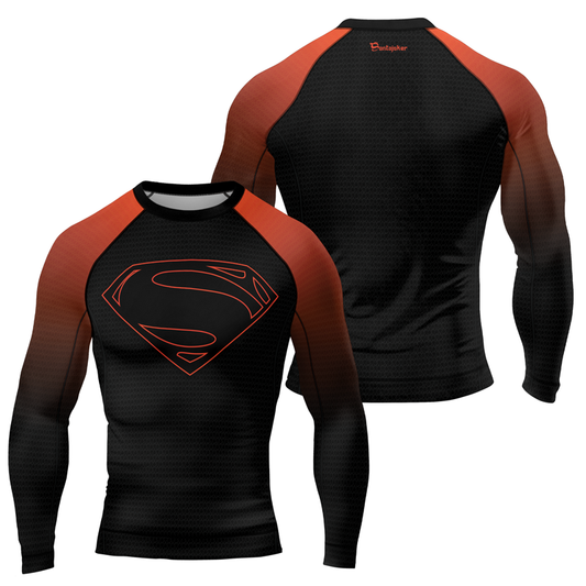 Superman Kryptonian Ember Men's Long Sleeve Rash Guard