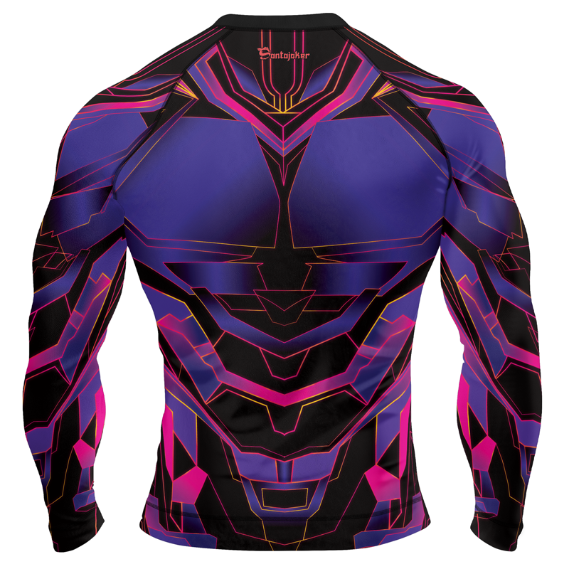 Superman Neon Emblem Men's Long Sleeve Rash Guard | Superman Shirts