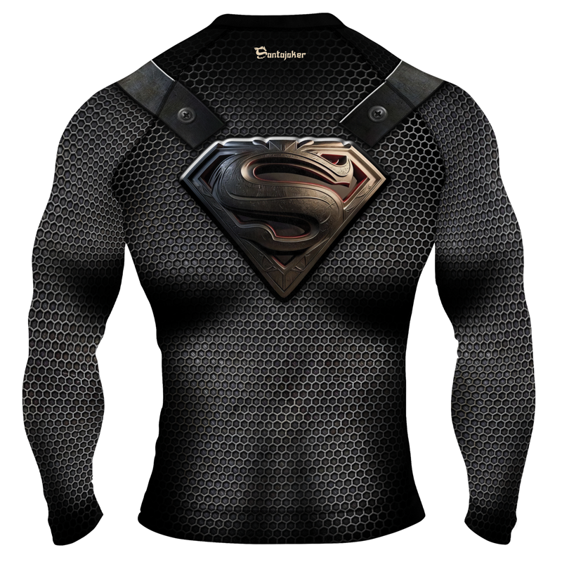 Superman Emblem Shield Men's Long Sleeve Rash Guard