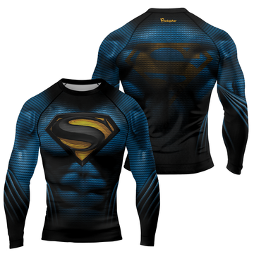 Superman Cosmic Emblem Men's Long Sleeve Rash Guard | Superman Shirts