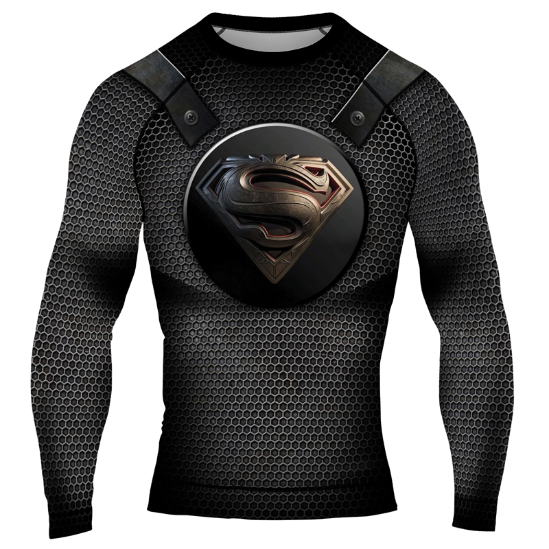 Superman Emblem Shield Men's Long Sleeve Rash Guard