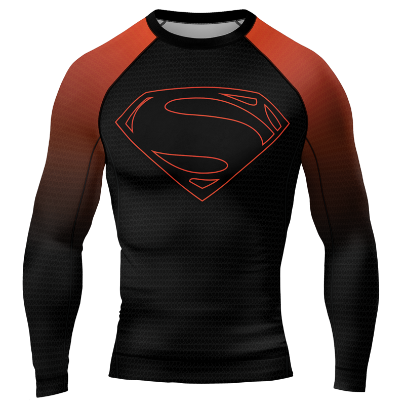 Superman Kryptonian Ember Men's Long Sleeve Rash Guard