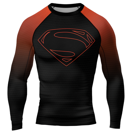 Superman Kryptonian Ember Men's Long Sleeve Rash Guard