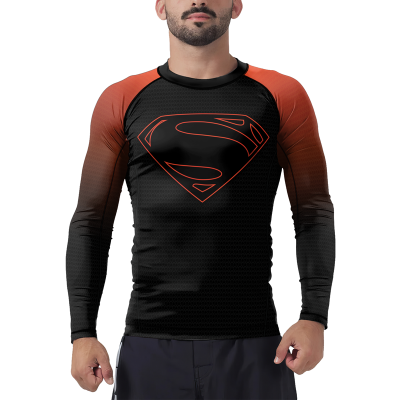 Superman Kryptonian Ember Men's Long Sleeve Rash Guard