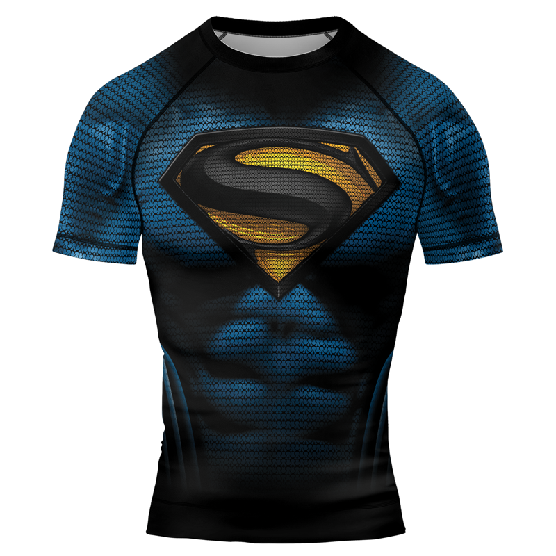 Superman Cosmic Emblem Men's Short Sleeve Rash Guard | Superman Shirts