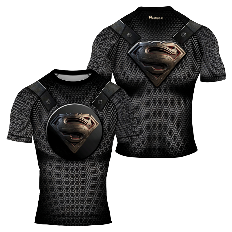 Superman Emblem Shield Men's Short Sleeve Rash Guard