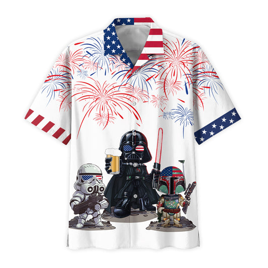 Darth Vader Stormtrooper Boba Fett Independence Day Hawaiian Shirt