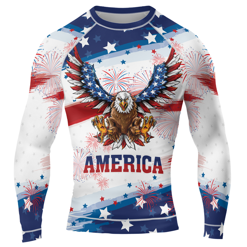 American Eagle Men's Long Sleeve Rash Guard | Patriotic Rash Guard