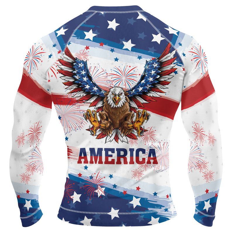 American Eagle Men's Long Sleeve Rash Guard | Patriotic Rash Guard