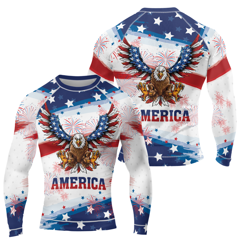 American Eagle Men's Long Sleeve Rash Guard | Patriotic Rash Guard