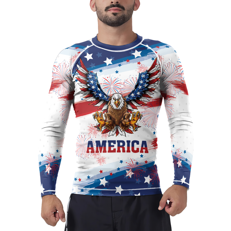 American Eagle Men's Long Sleeve Rash Guard | Patriotic Rash Guard