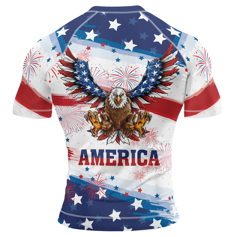 American Eagle Men's Short Sleeve Rash Guard | Patriotic Rash Guard