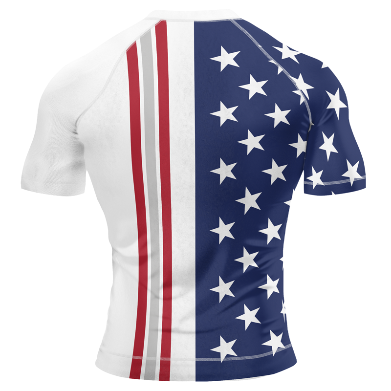 Stars and Stripes Men's Short Sleeve Rash Guard | Patriotic Rash Guard