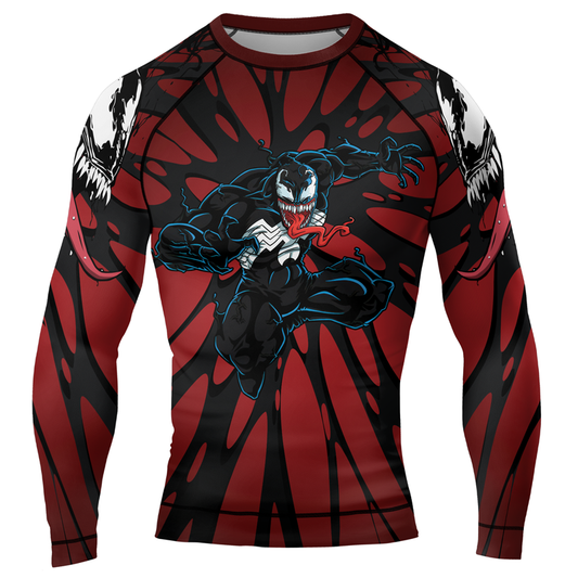 Symbiote Strike Men's Long Sleeve Rash Guard | Marvel Venom Rash Guard