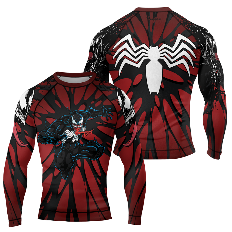 Symbiote Strike Men's Long Sleeve Rash Guard | Marvel Venom Rash Guard