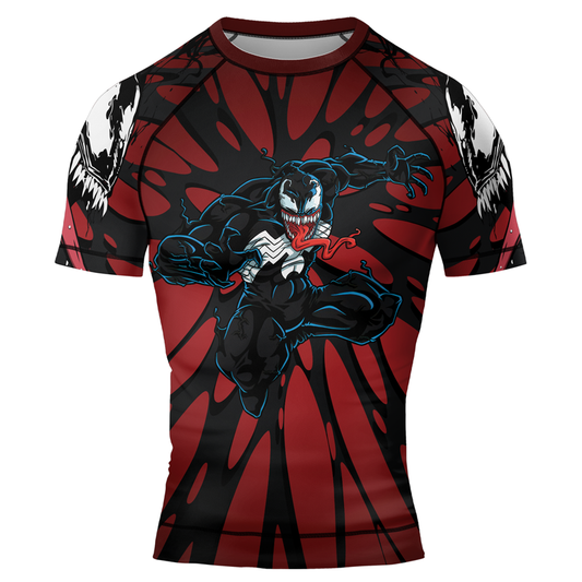 Symbiote Strike Men's Short Sleeve Rash Guard | Marvel Venom Rashguard