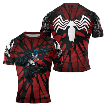 Symbiote Strike Men's Short Sleeve Rash Guard | Marvel Venom Rashguard