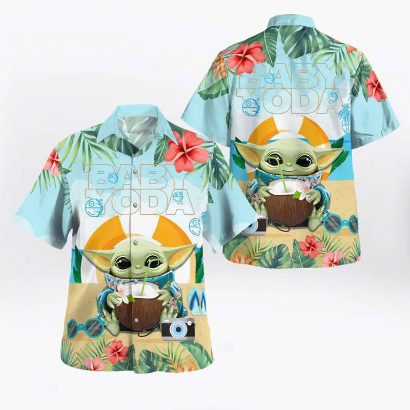 Baby Yoda Summertime Hawaiian Shirt