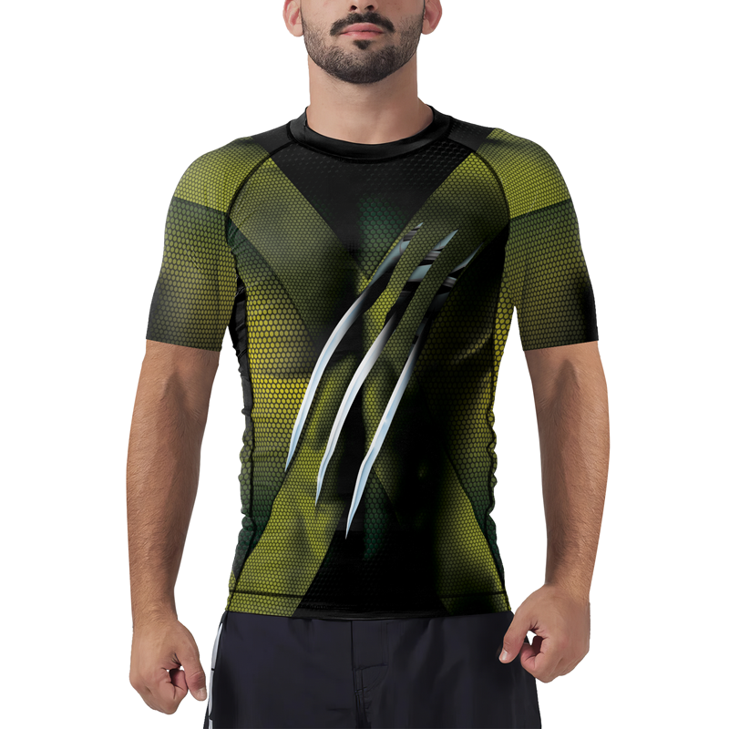 Adamantium Claws Men's Short Sleeve Rash Guard