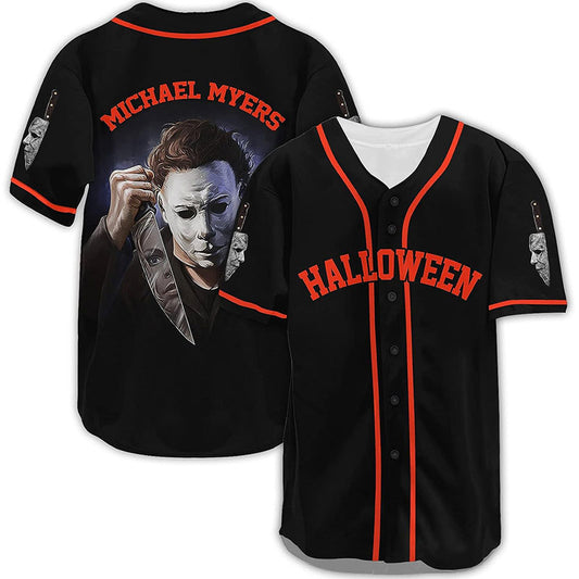Michael Myers Halloween Black Baseball Jersey