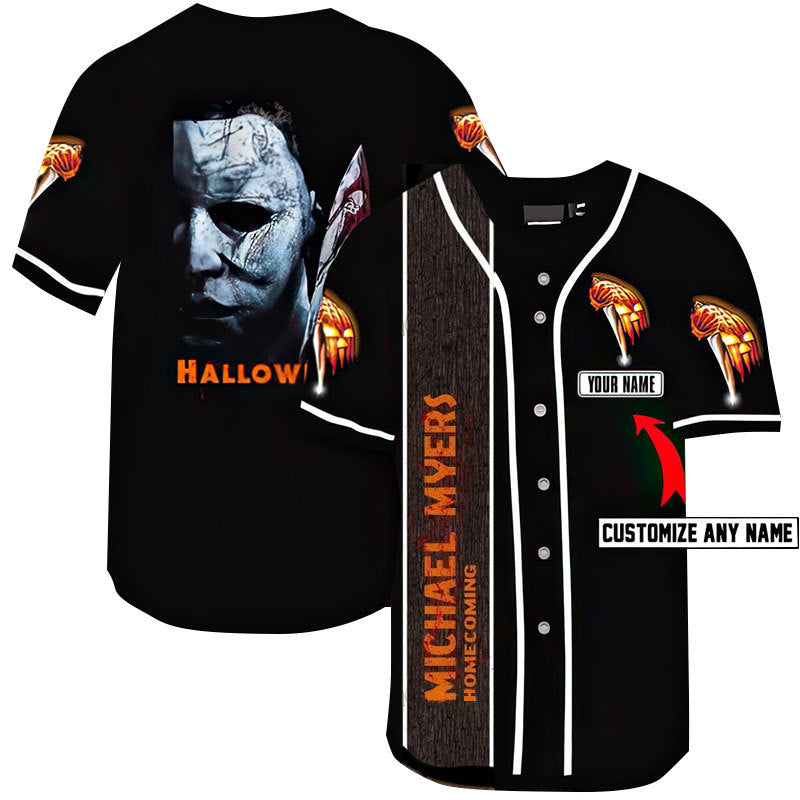 Personalized Michael Myers HomeComing Halloween Baseball Jersey