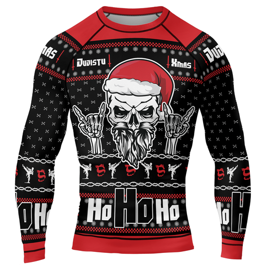 Rock Vibes Christmas Men's Long Sleeve Rash Guard