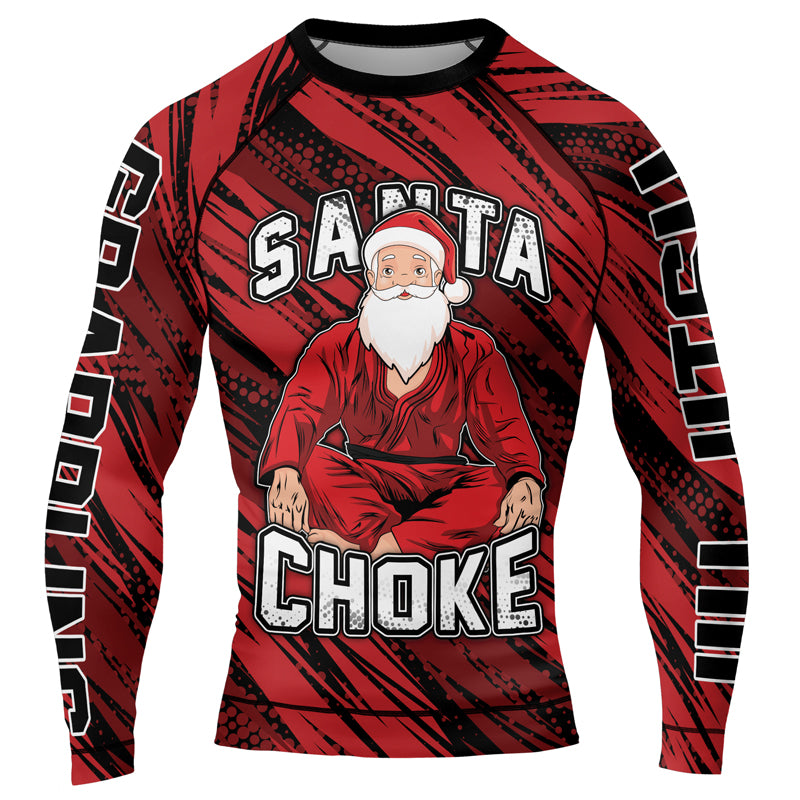 Santa Choke Men's Long Sleeve Rash Guard