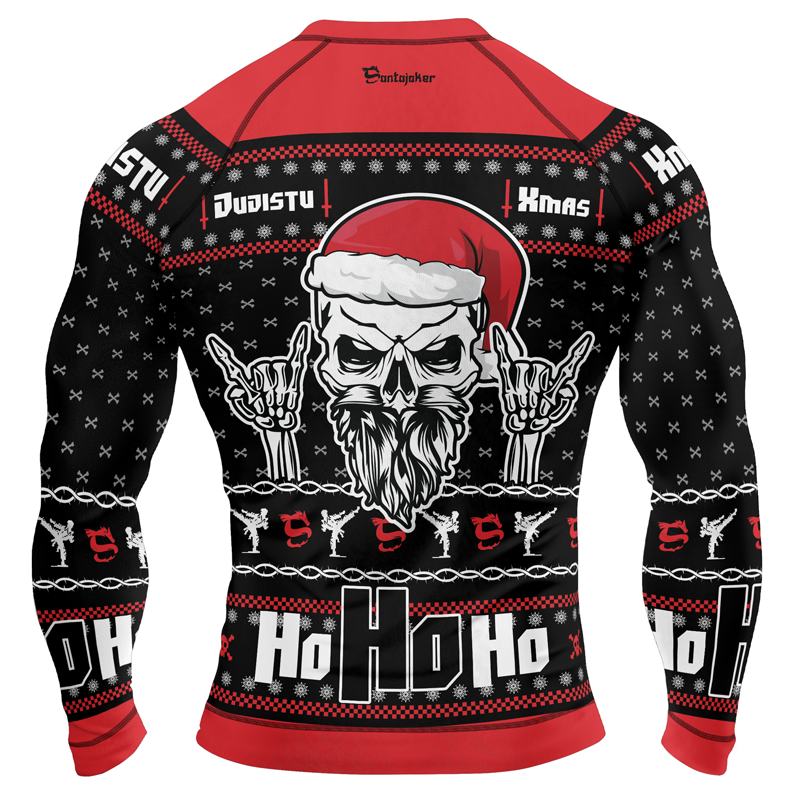 Rock Vibes Christmas Men's Long Sleeve Rash Guard