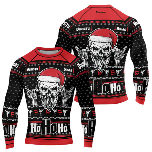 Rock Vibes Christmas Men's Long Sleeve Rash Guard