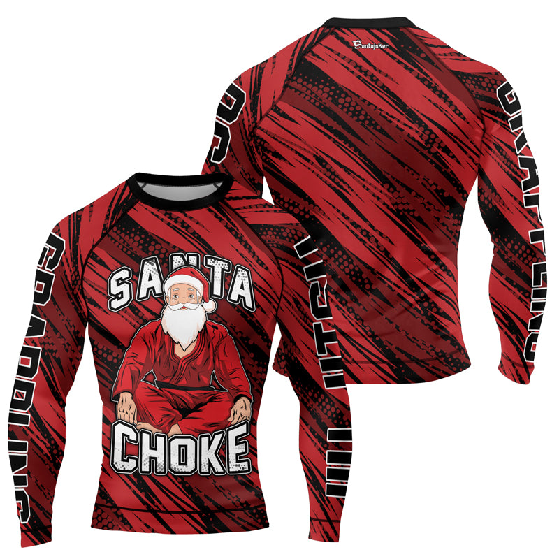 Santa Choke Men's Long Sleeve Rash Guard