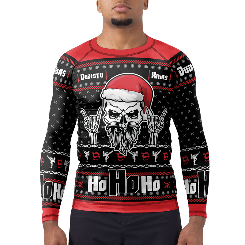 Rock Vibes Christmas Men's Long Sleeve Rash Guard