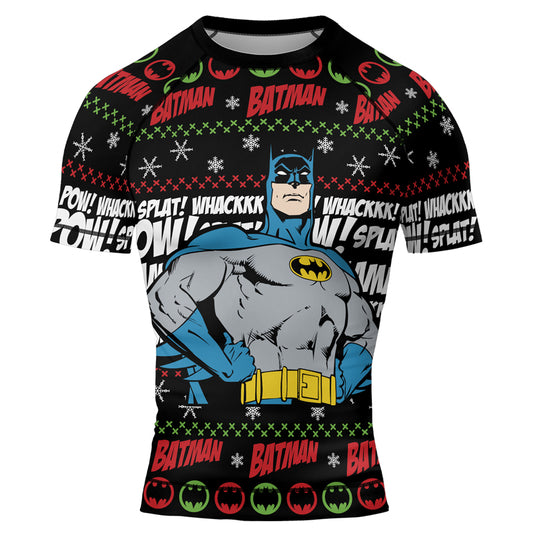 Batman Christmas Men's Short Sleeve Rash Guard